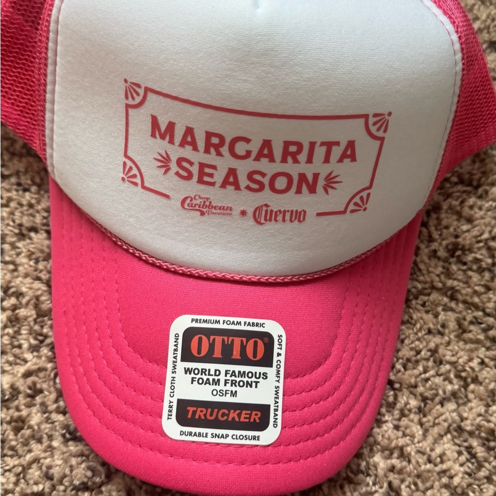 OTTO Pink and White Margarita Season Trucker Hat